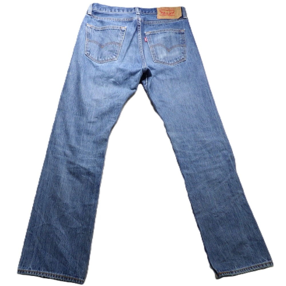 Levi's 501 Original Straight Leg Denim Jeans 100% Cotton Men W30XL30 Blue Medium
